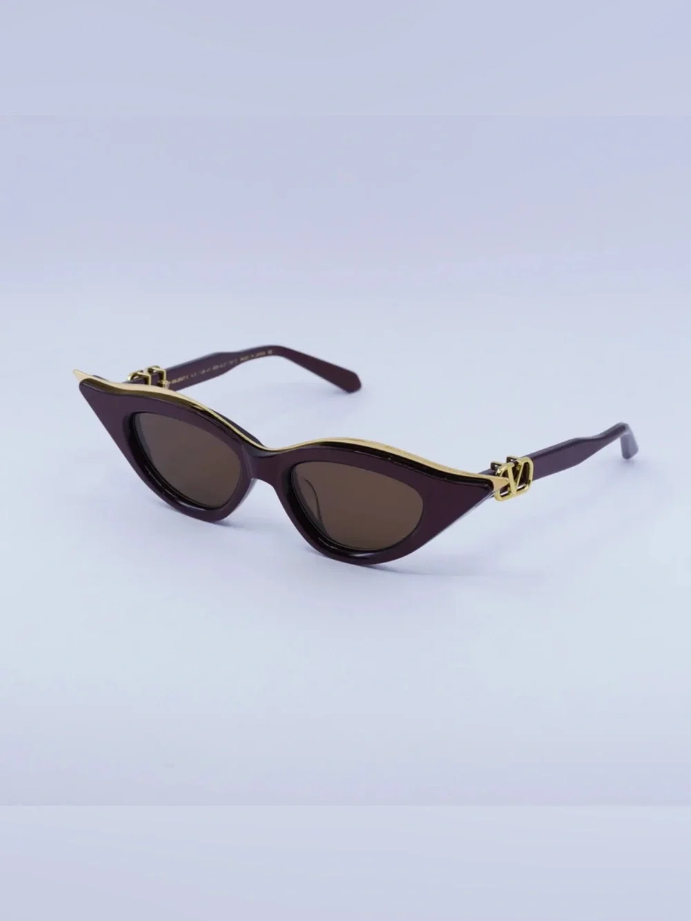 New Valentino V-GOLDCUT-II VLS-114B Bordeaux / Yellow Gold / Dark Brown AR NWT